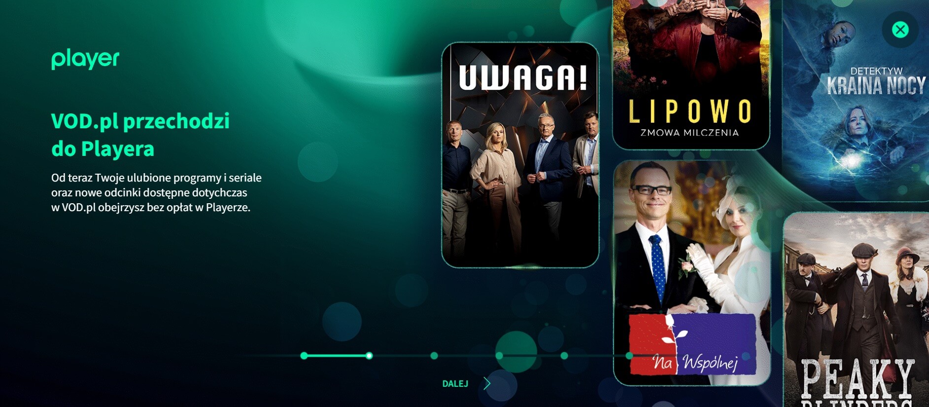 strona Player z nagłówkiem: VOD przechodzi od Playera