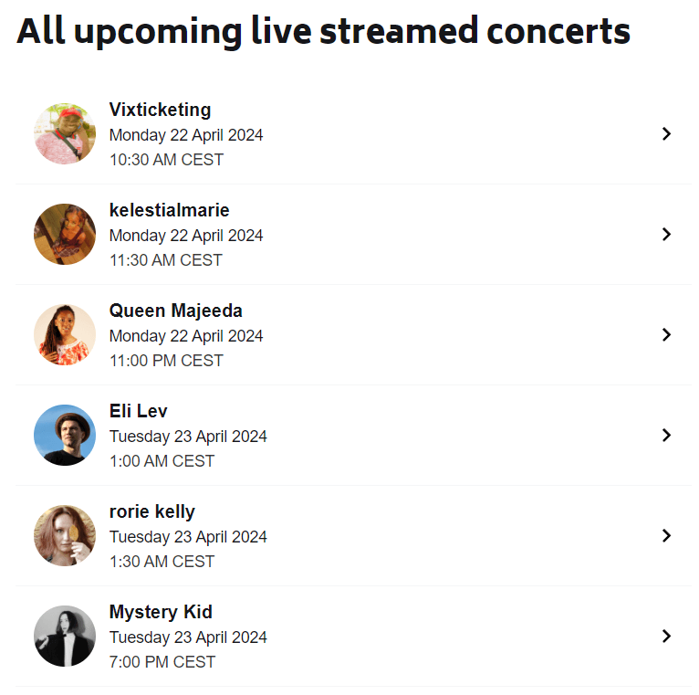 Songkick i koncerty live na Twitchu